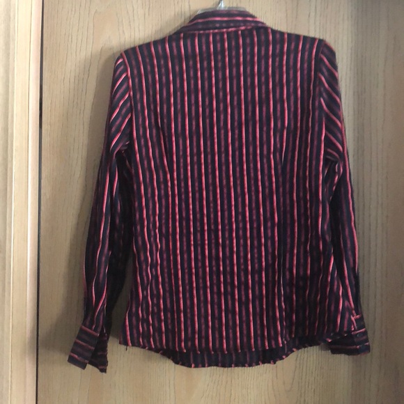 Apt 9 Med Women’s Red/Black Striped Blouse - Picture 4 of 5